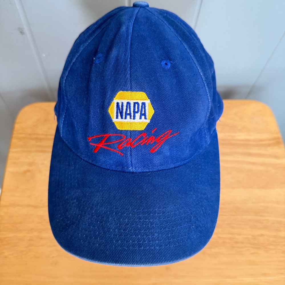 NAPA Racing Embroidered Cobalt Blue Hook-and-Loop Cap 90s NASCAR Motorsports Hat